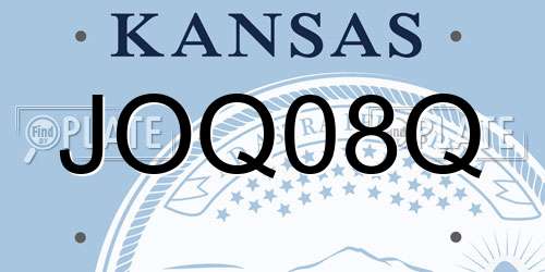 JOQ08Q Kansas License Plate