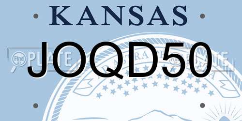 JOQD50 Kansas License Plate