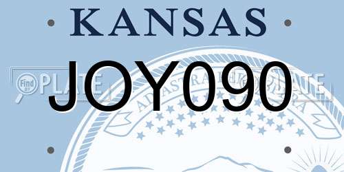 JOY090 Kansas License Plate