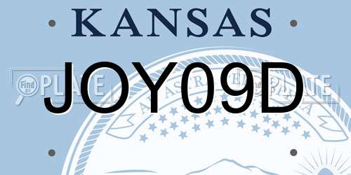 JOY09D Kansas License Plate