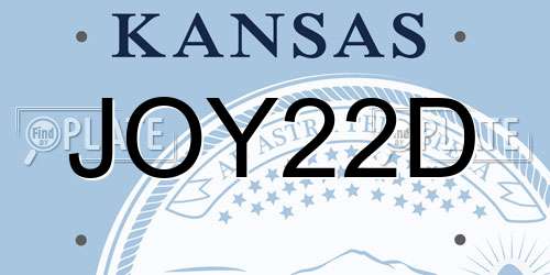 JOY22D Kansas License Plate