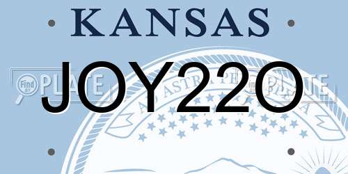 JOY22O Kansas License Plate