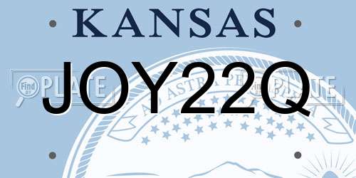 JOY22Q Kansas License Plate