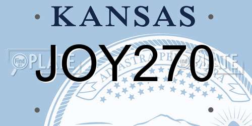 JOY270 Kansas License Plate