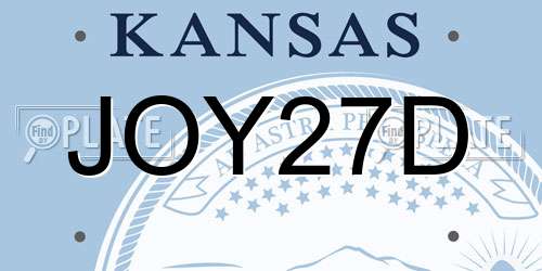 JOY27D Kansas License Plate