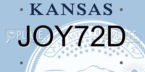 JOY72D Kansas License Plate
