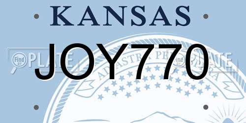 JOY770 Kansas License Plate