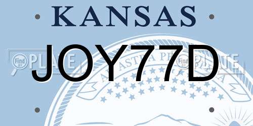 JOY77D Kansas License Plate