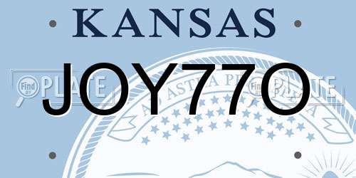 JOY77O Kansas License Plate