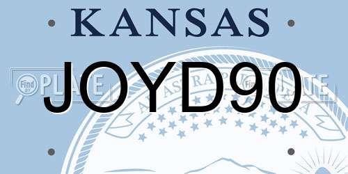 JOYD90 Kansas License Plate