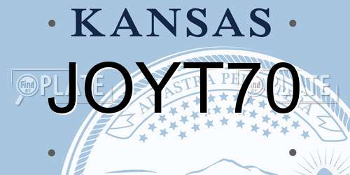 JOYT70 Kansas License Plate