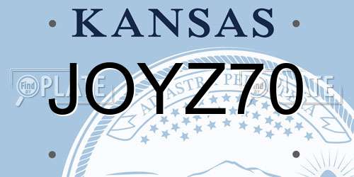 JOYZ70 Kansas License Plate