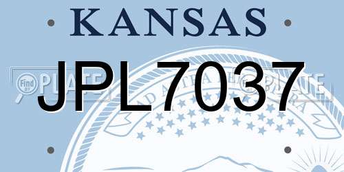 JPL7037 Kansas License Plate