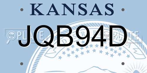 JQB94D Kansas License Plate