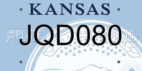 JQD080 Kansas License Plate