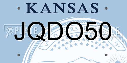JQDO50 Kansas License Plate