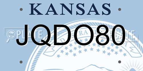 JQDO80 Kansas License Plate