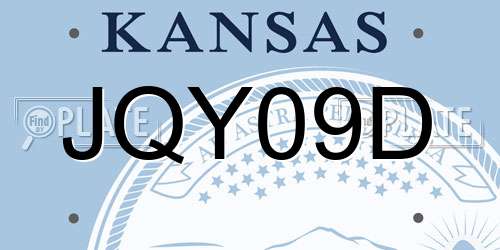 JQY09D Kansas License Plate