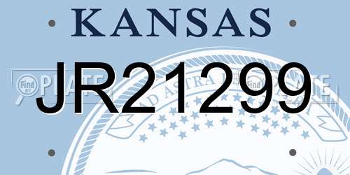 JR21299 Kansas License Plate