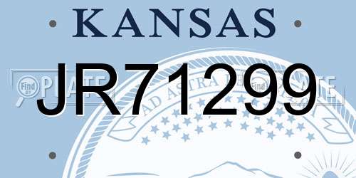 JR71299 Kansas License Plate