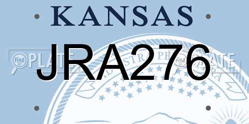JRA276 Kansas License Plate