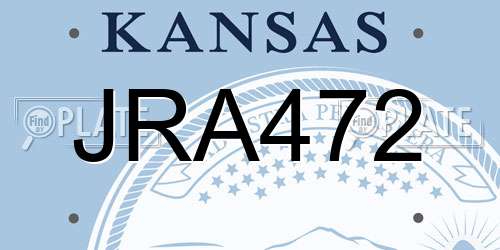 JRA472 Kansas License Plate