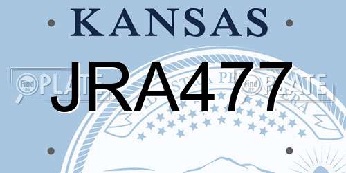 JRA477 Kansas License Plate