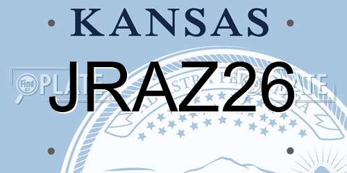 JRAZ26 Kansas License Plate