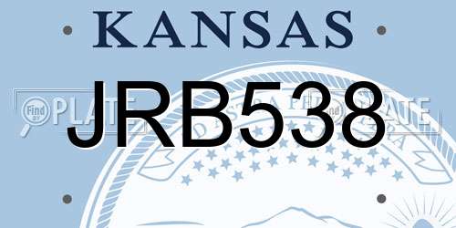 JRB538 Kansas License Plate