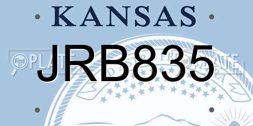 JRB835 Kansas License Plate