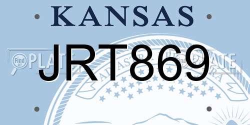 JRT869 Kansas License Plate