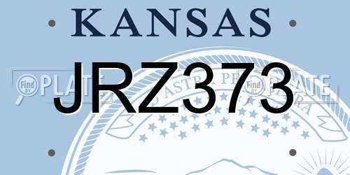 JRZ373 Kansas License Plate