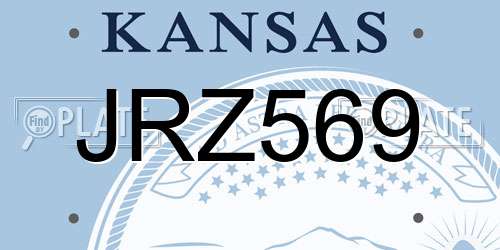 JRZ569 Kansas License Plate