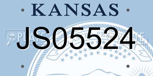 JS05524 Kansas License Plate