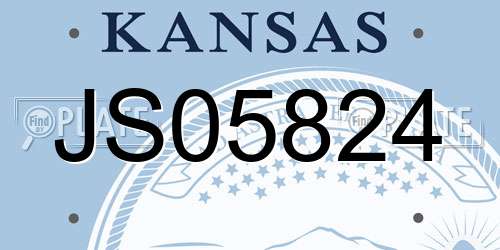 JS05824 Kansas License Plate