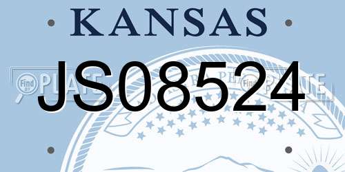 JS08524 Kansas License Plate