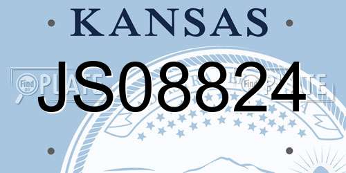 JS08824 Kansas License Plate