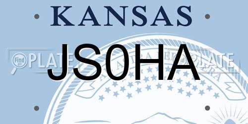 JS0HA Kansas License Plate