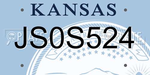 JS0S524 Kansas License Plate