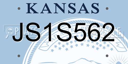 JS1S562 Kansas License Plate