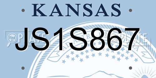 JS1S867 Kansas License Plate