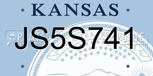 JS5S741 Kansas License Plate