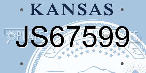 JS67599 Kansas License Plate