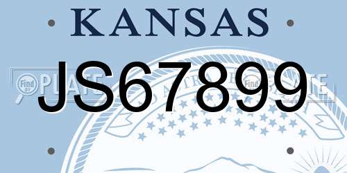 JS67899 Kansas License Plate