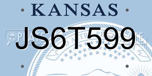 JS6T599 Kansas License Plate