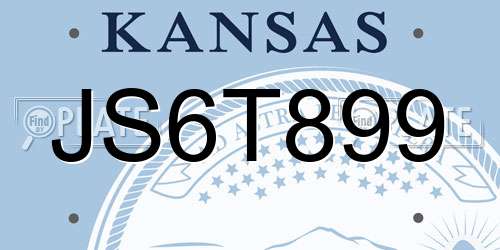 JS6T899 Kansas License Plate