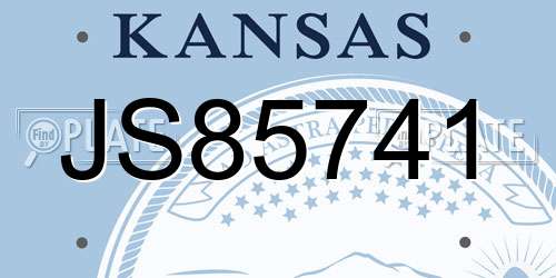 JS85741 Kansas License Plate