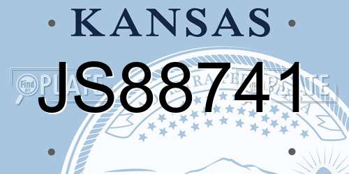 JS88741 Kansas License Plate