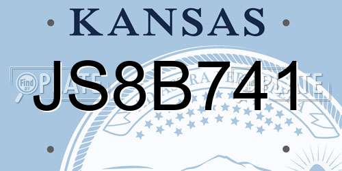 JS8B741 Kansas License Plate