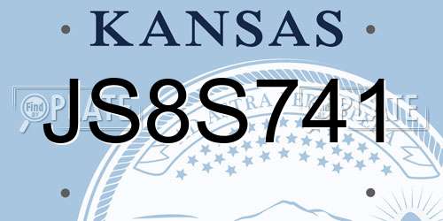 JS8S741 Kansas License Plate